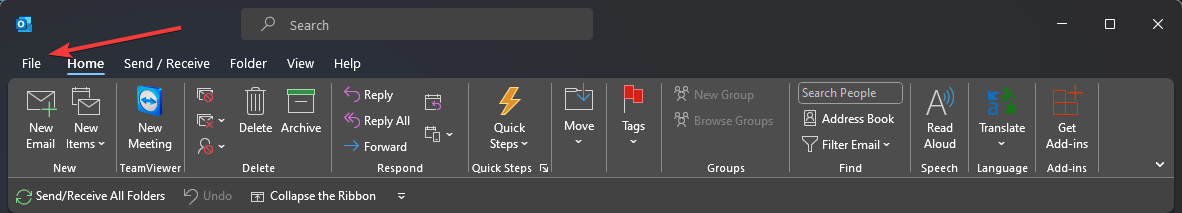 change outlook theme File