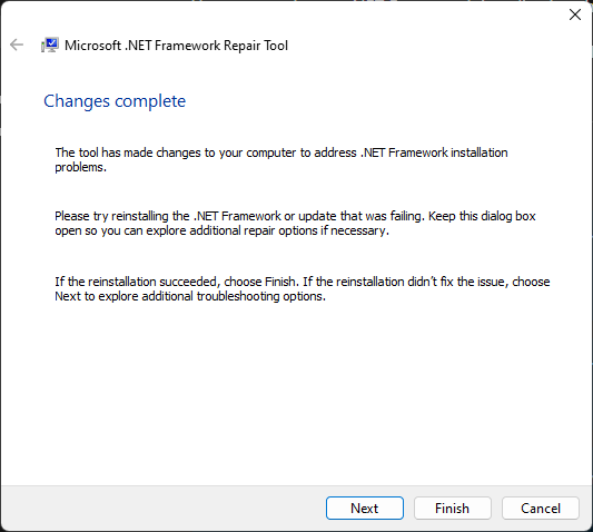 Finish Net framework
