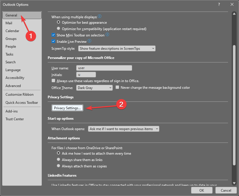 General zoom outlook plugin not working