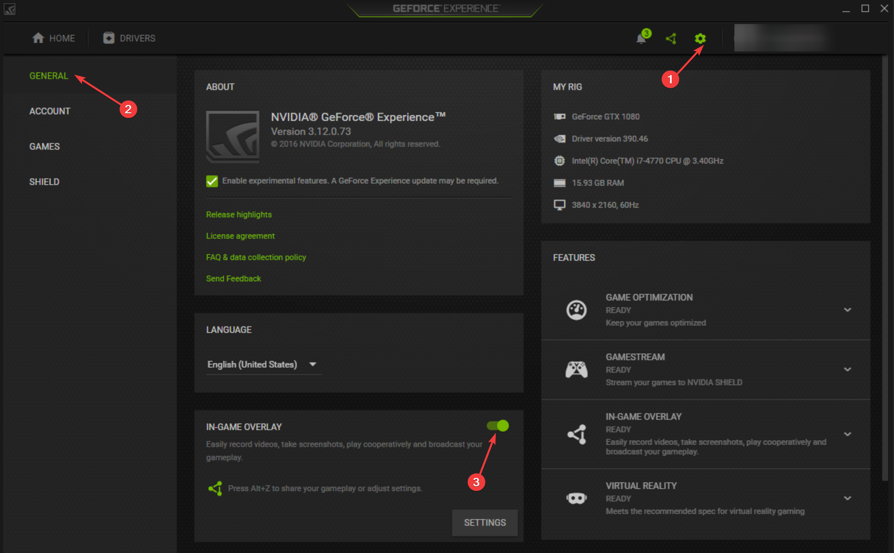 NVIDIA General - IN game overlay enable automatic tuning nvidia