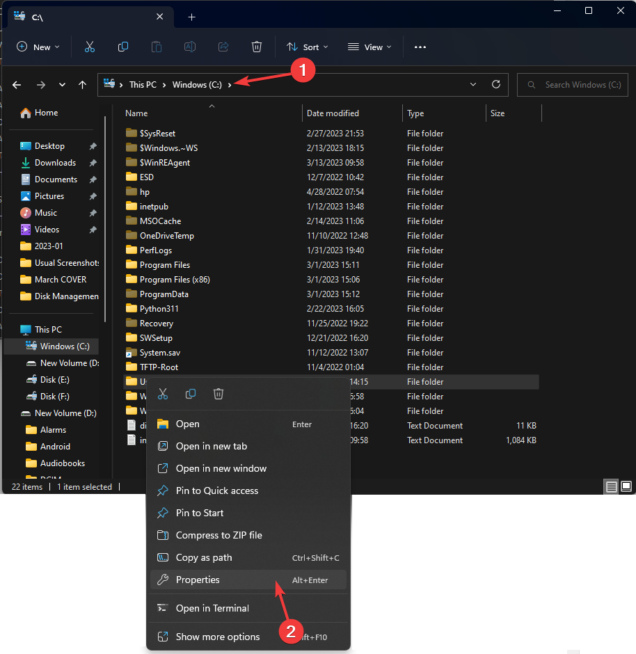 Properties Users You Don't Currently Have Permission to Access This Folder