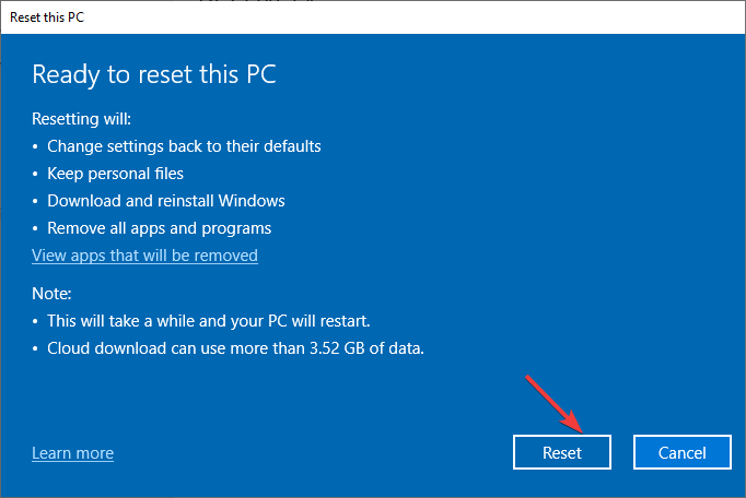 Reset PC Error 0x80070006