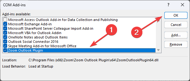 Select and clikc Add or OK