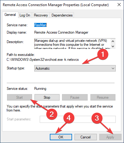 Service start