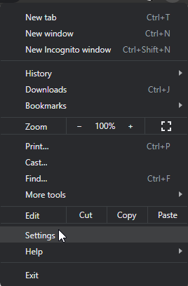Settings Chrome paramount plus fatal error