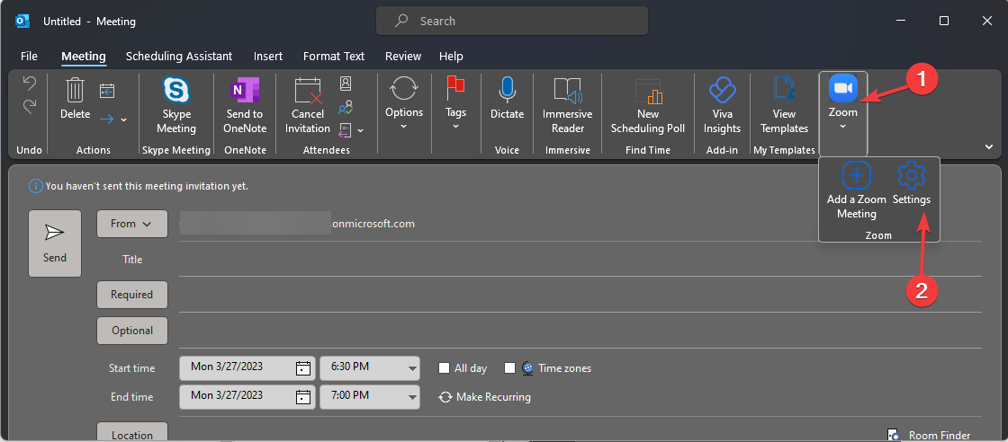 Settings ZOOM