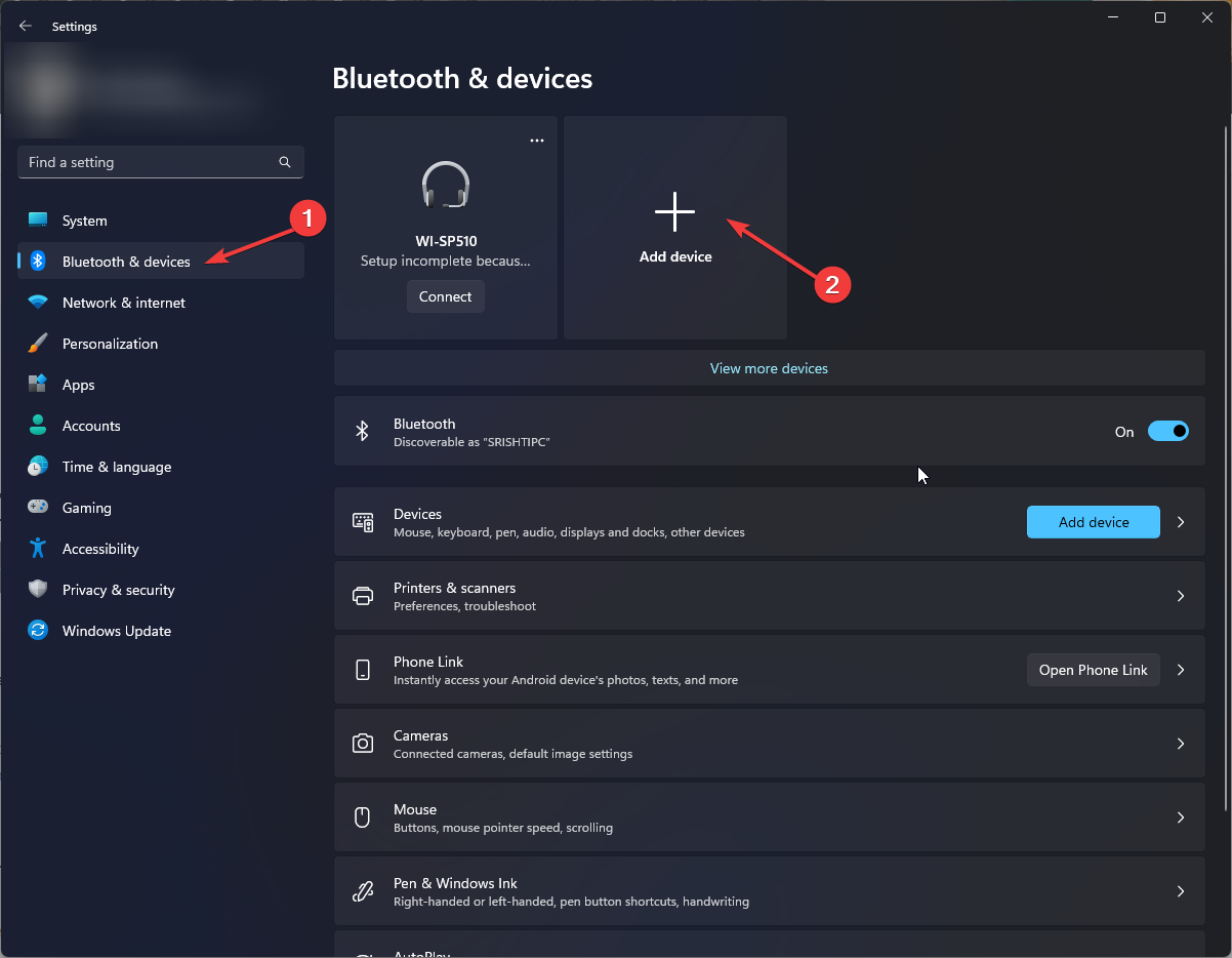 Configurações de dispositivos Bluetooth -Como conectar o mouse sem fio sem receptor USB