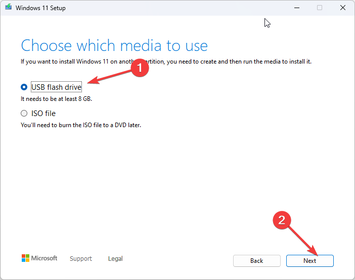 USB Setup Windows 11 step 3