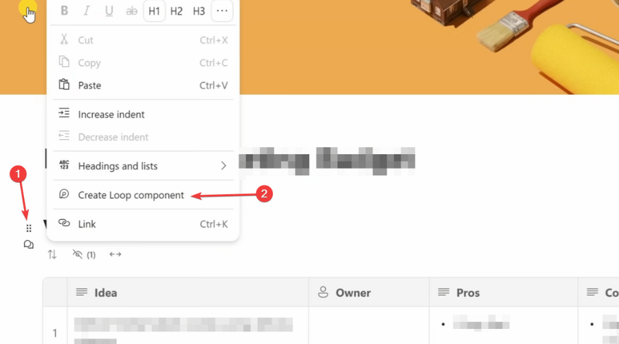 create loop component