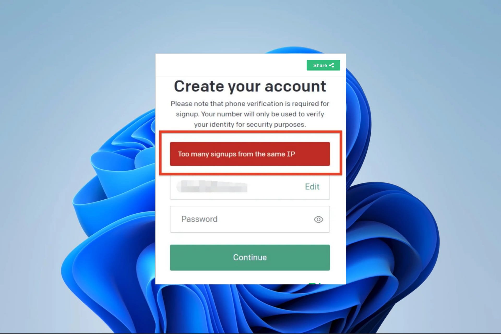 ChatGPT too many signups from the same IP