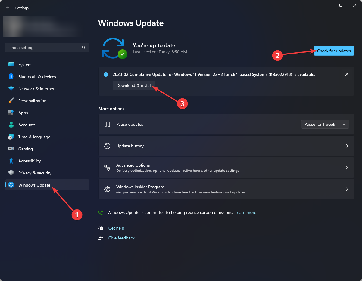 Windows Update Check for updates - Setup could not download the file