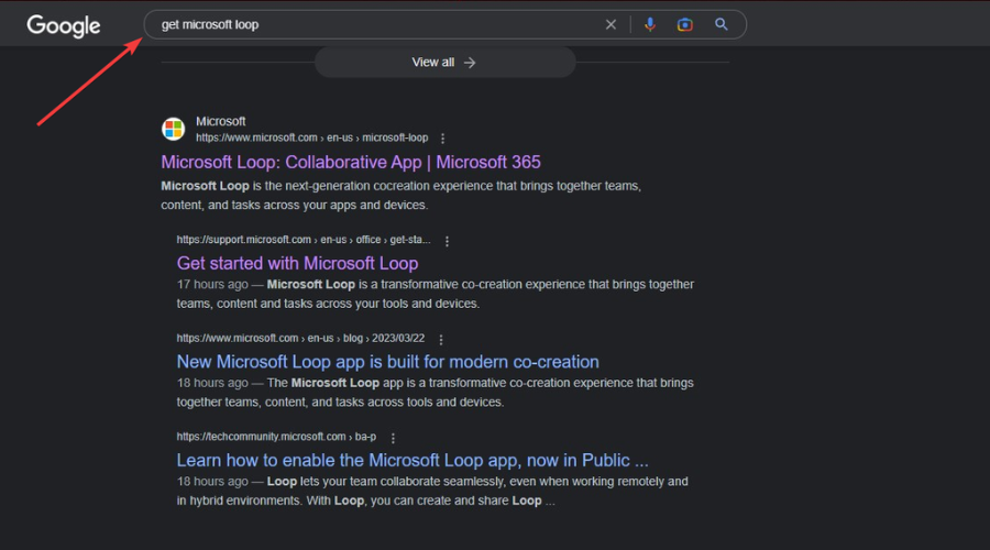 get ms loop