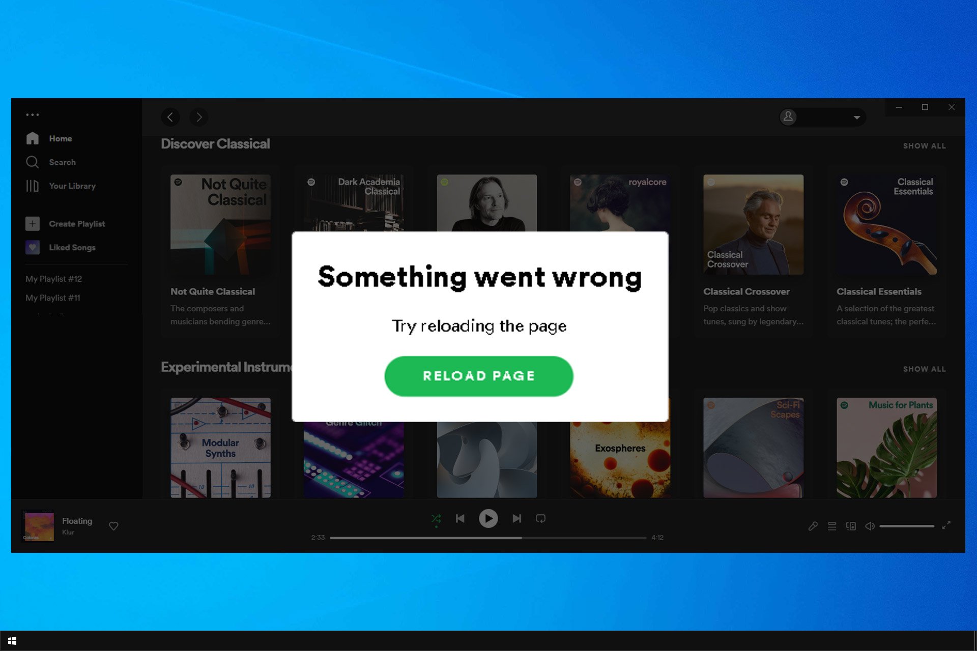 spotify something went wrong