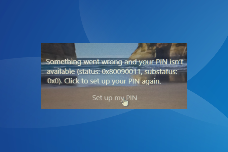 fix 0x80090011 Windows Hello error