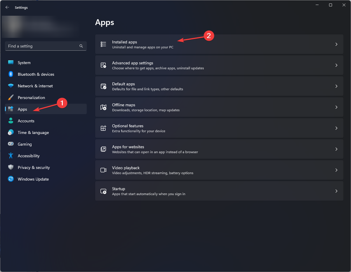 Apps - Installed apps 0x80242020