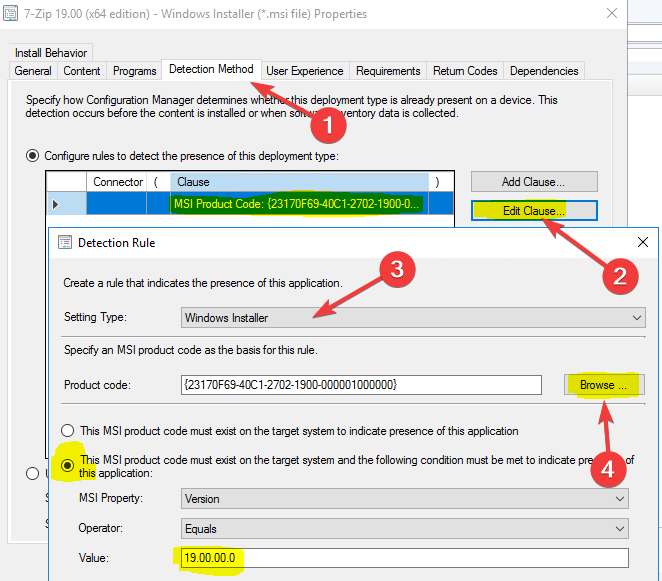 Product code in the Detection rule 0x87d00324