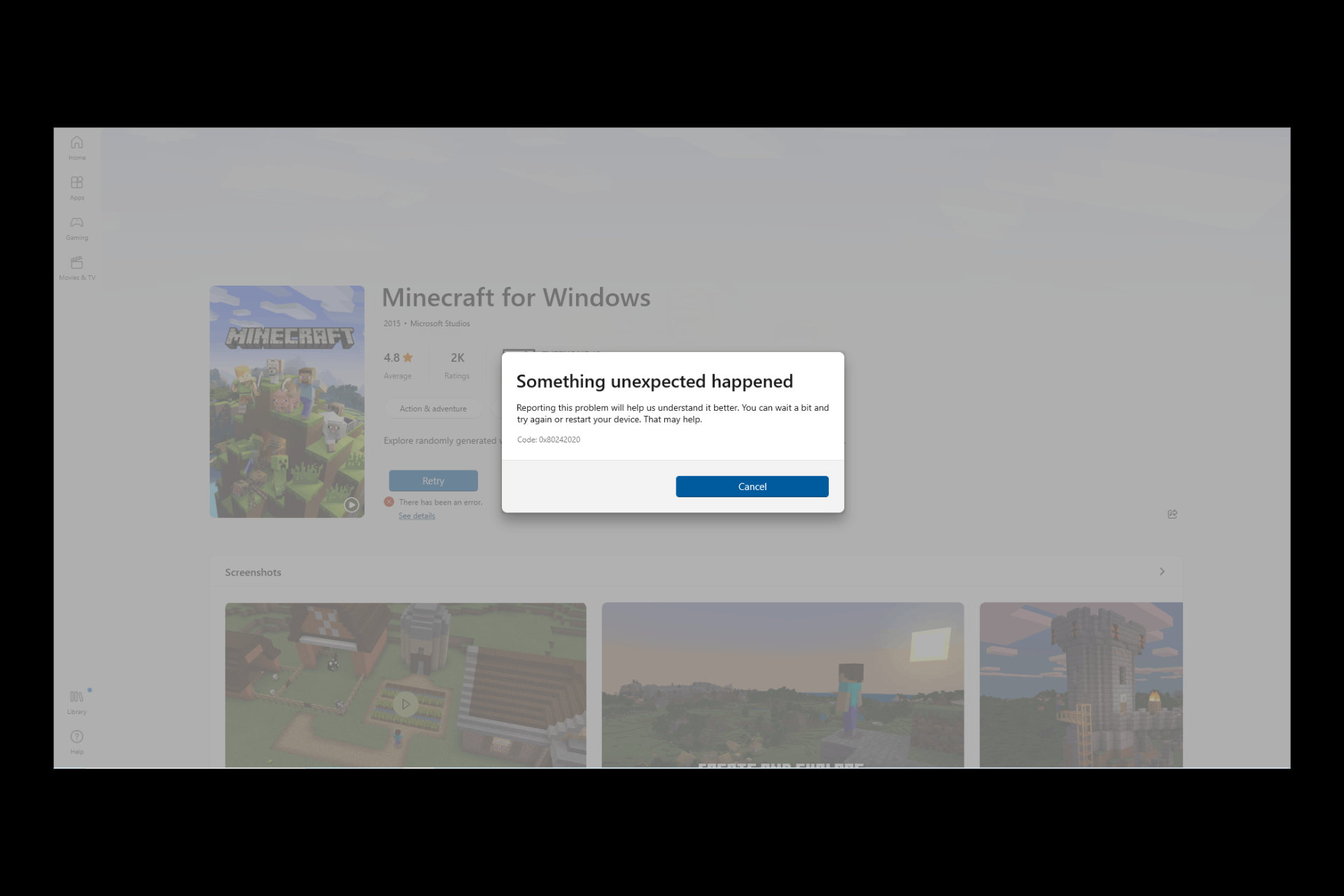 Error 0x80242020