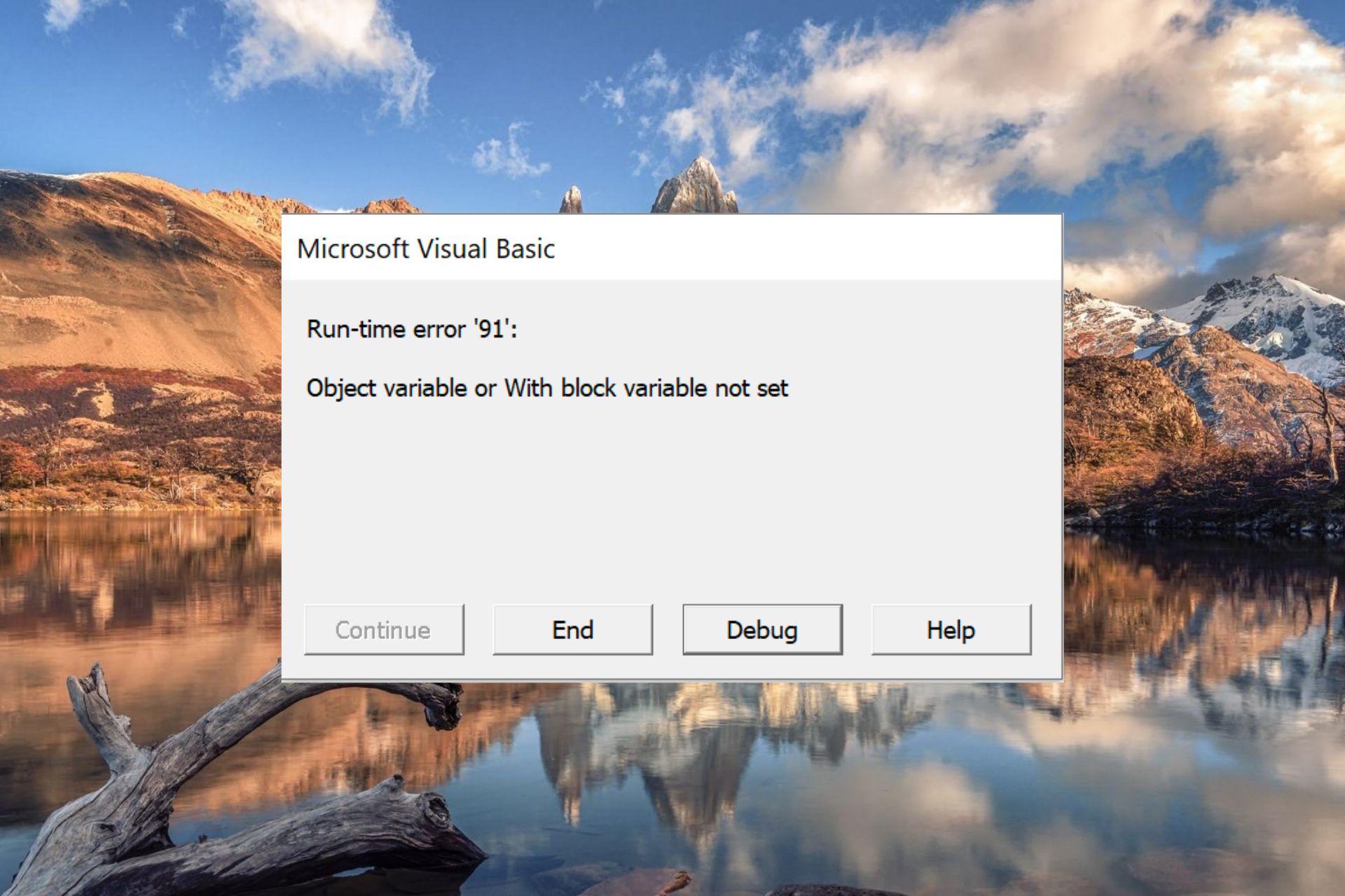 Runtime Error 91