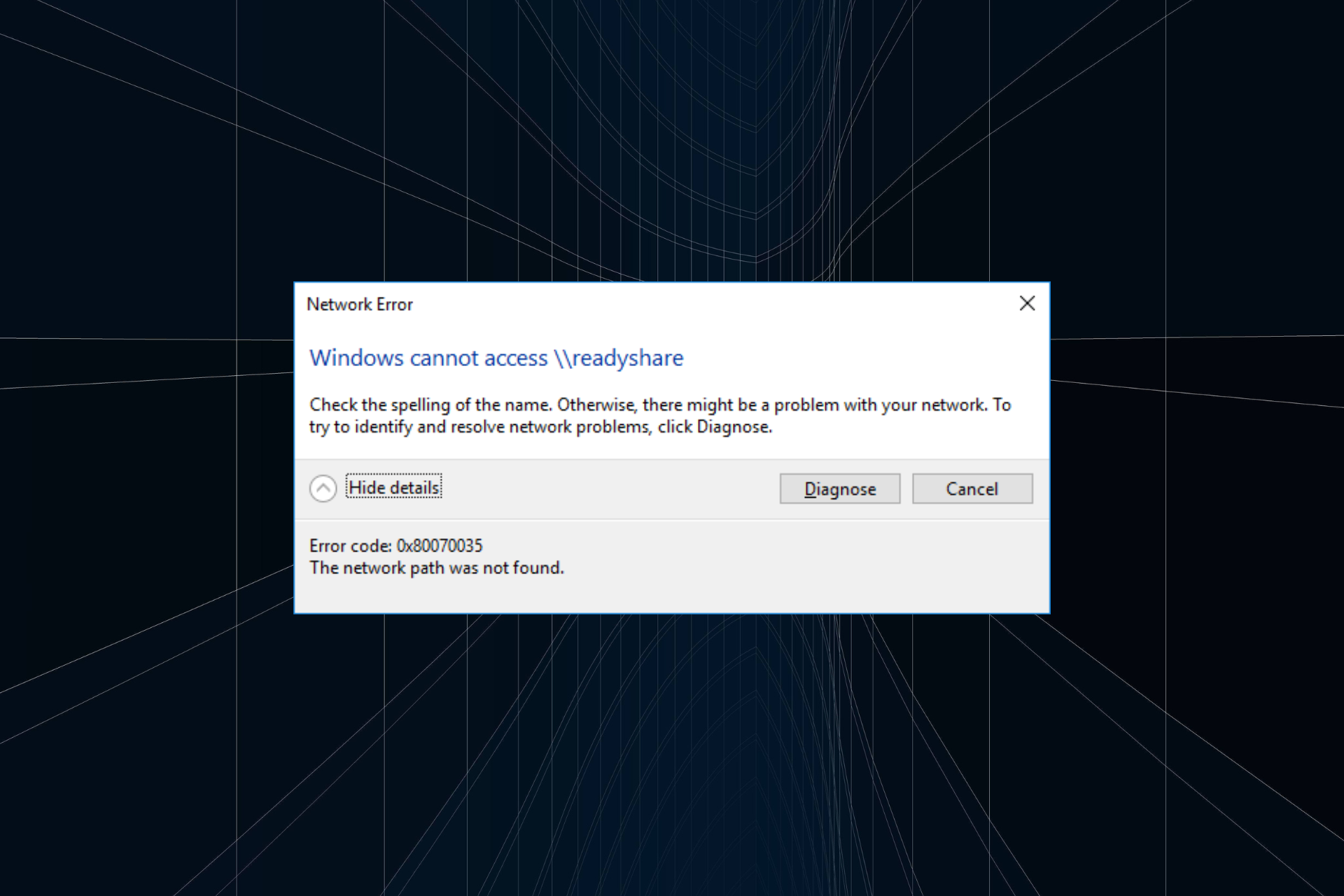 fix readyshare not working in Windows