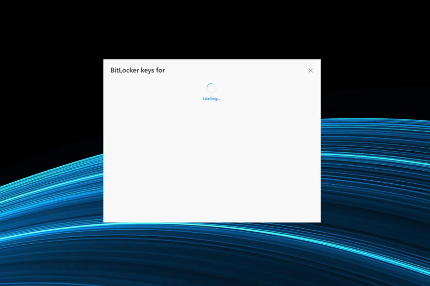 fix things when View BitLocker Keys is stuck in loading cycle