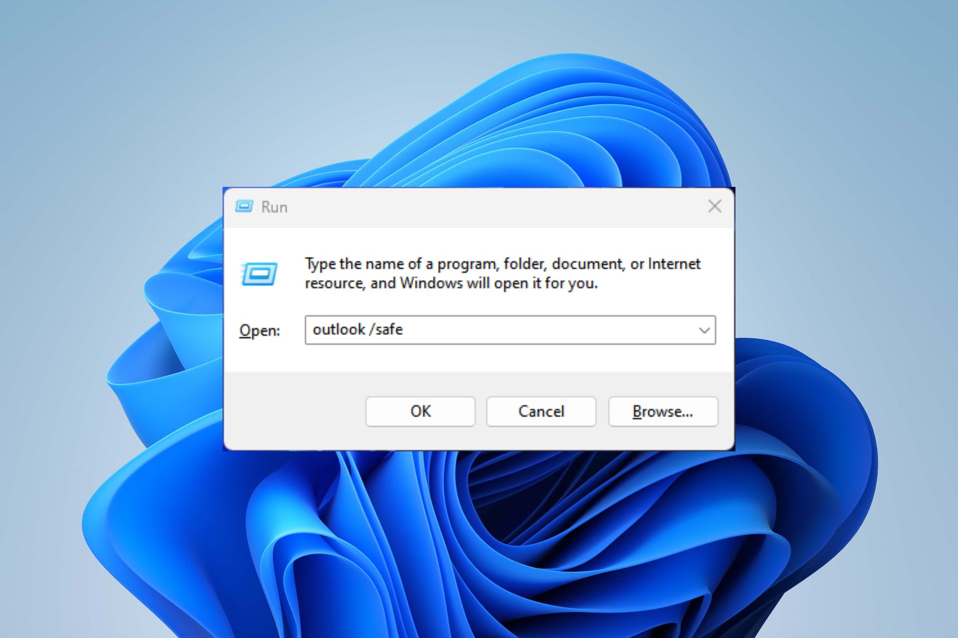 how to start outlook in safe mode