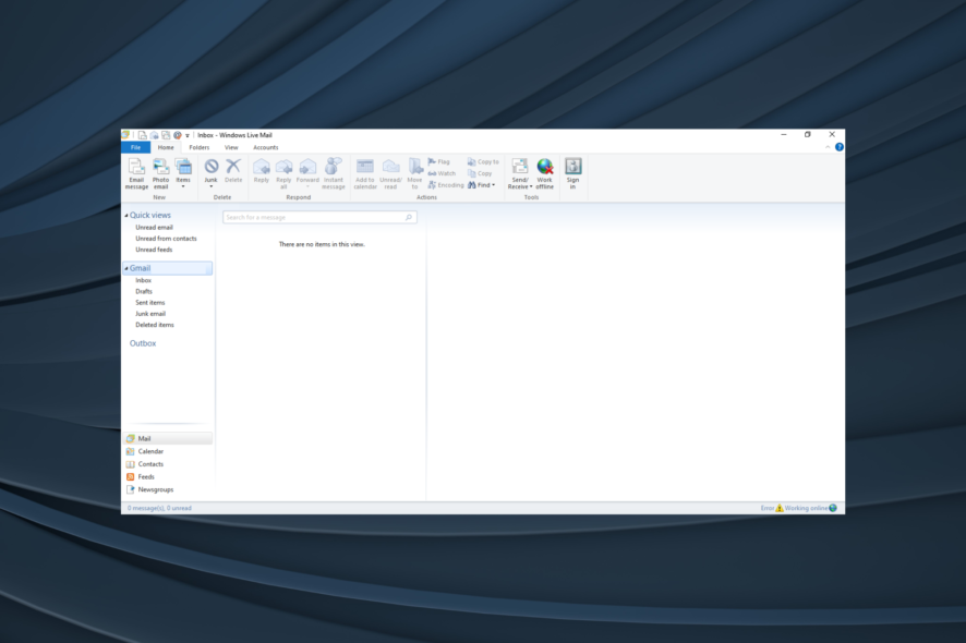 fix windows live mail inbox missing
