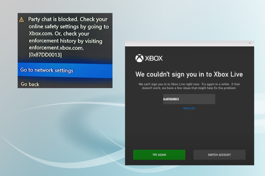 fix 0x87dd0013 error in Windows