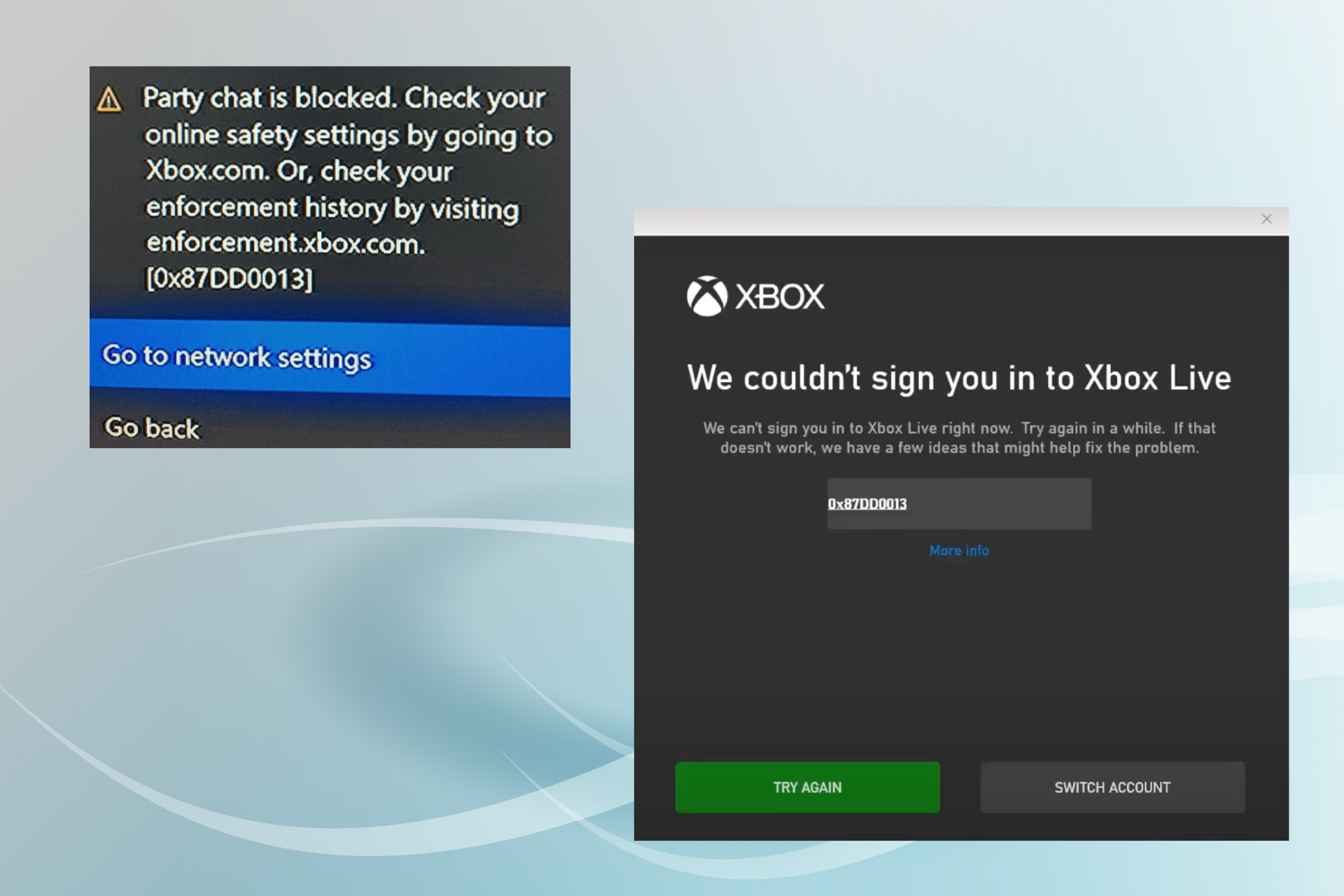 fix 0x87dd0013 error in Windows