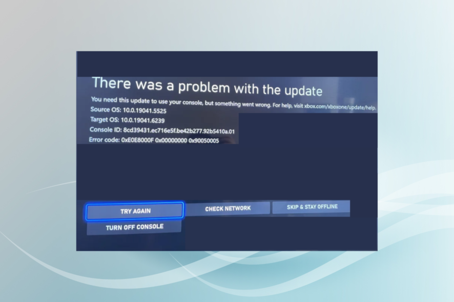 fix 0xE0E8000F XBOX error