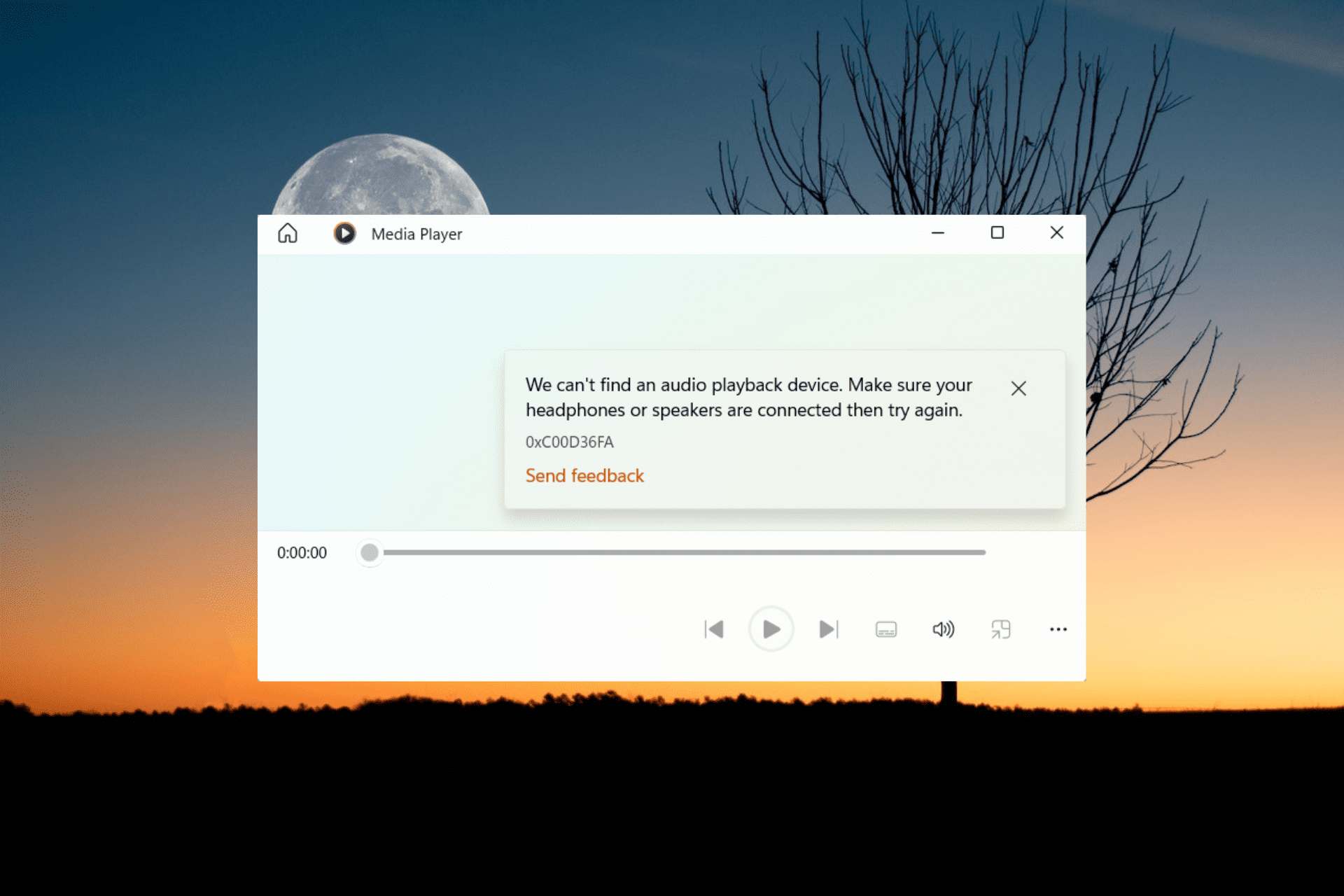 0xc00d36fa error window