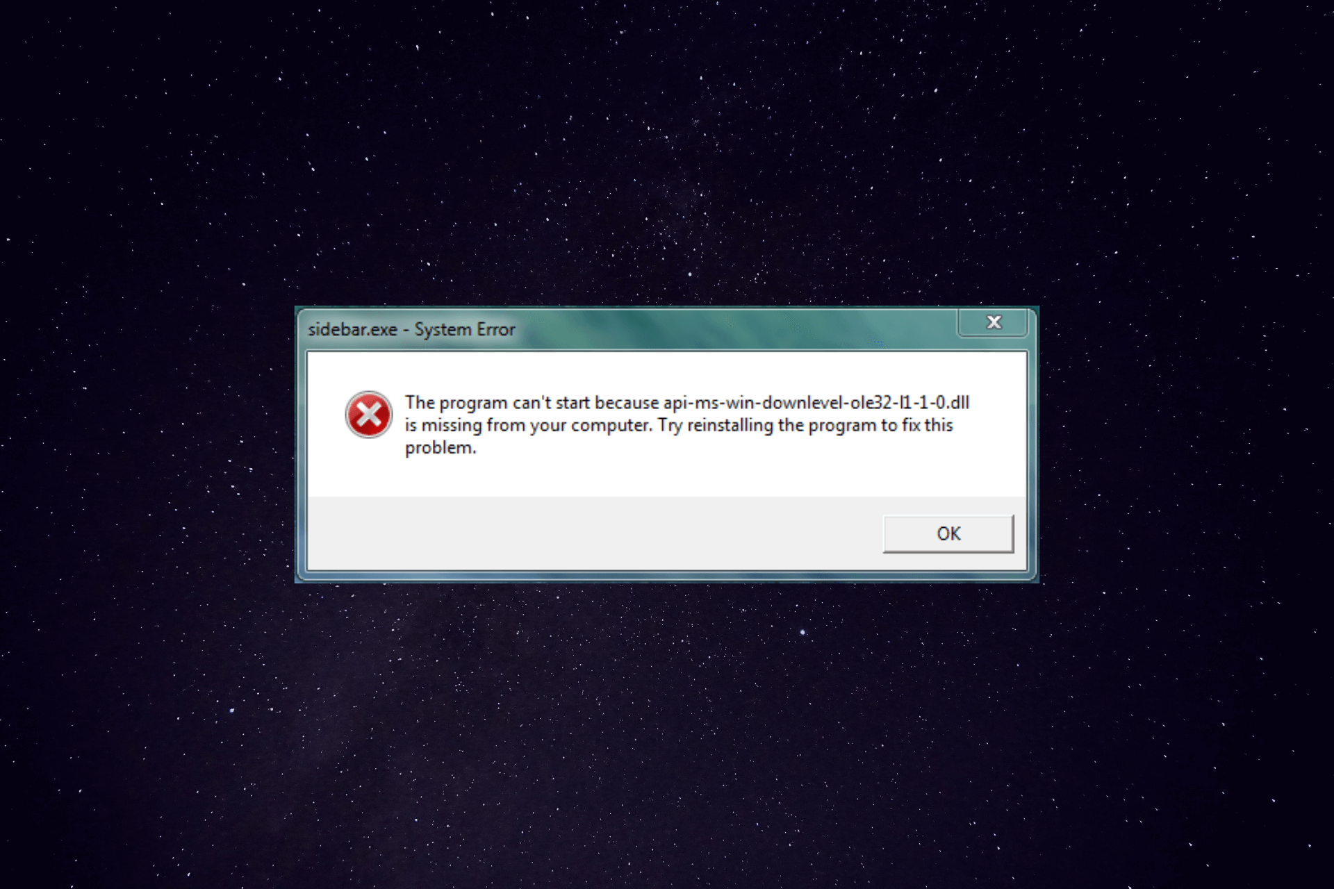 DLL files missing Windows 7