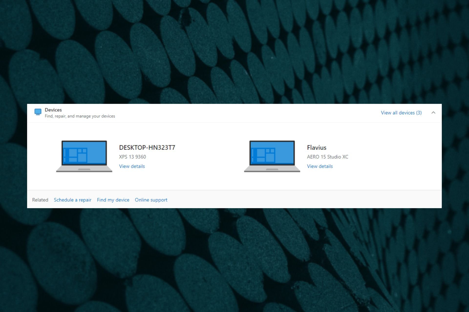 devices microsoft account