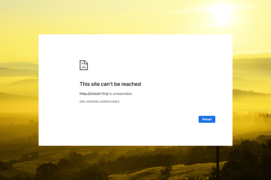 Err_Address_Unreachable error screen