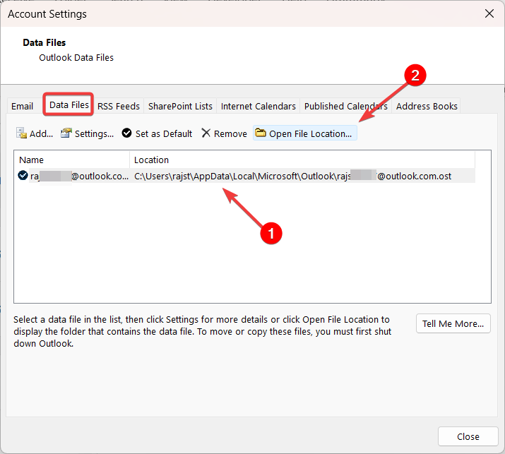 select data file
