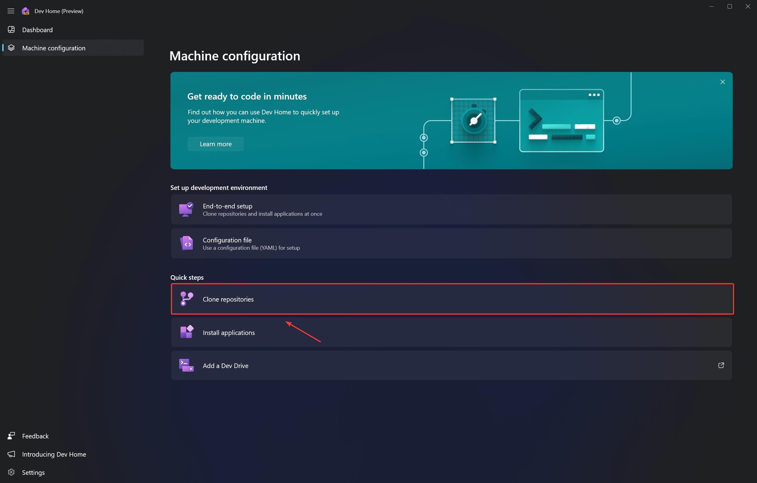 how to use dev home