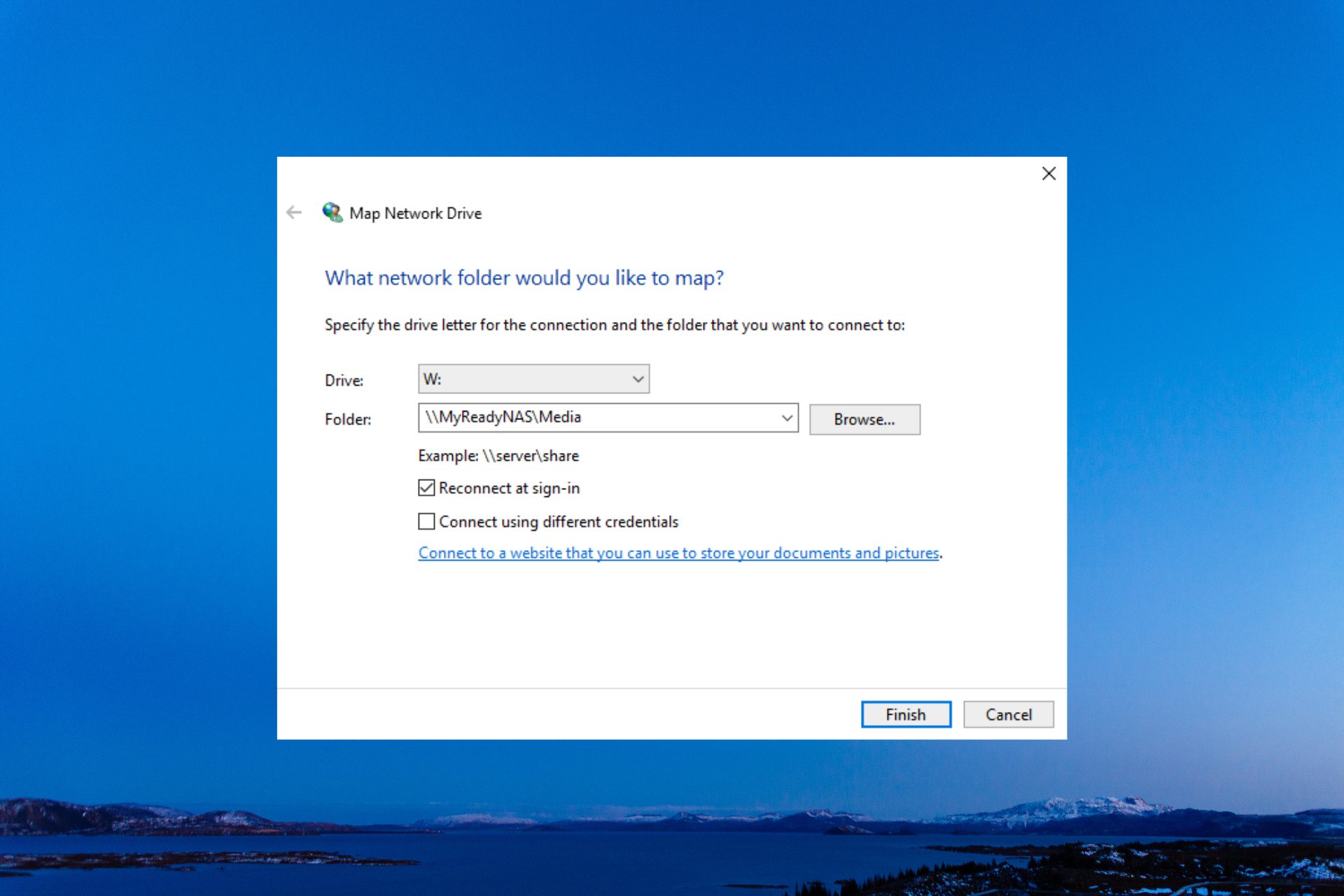 How to map a network drive in Windows 10