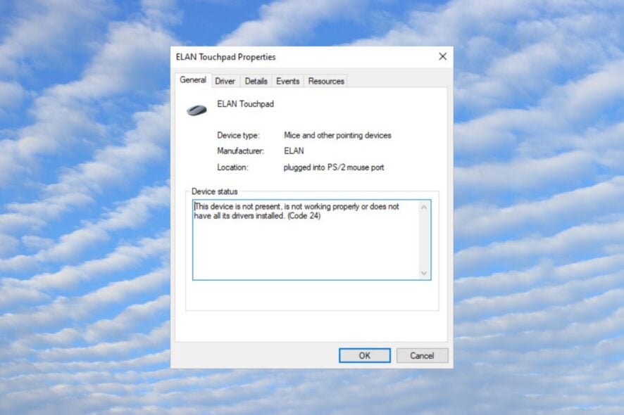 How to fix This device is not present code 24