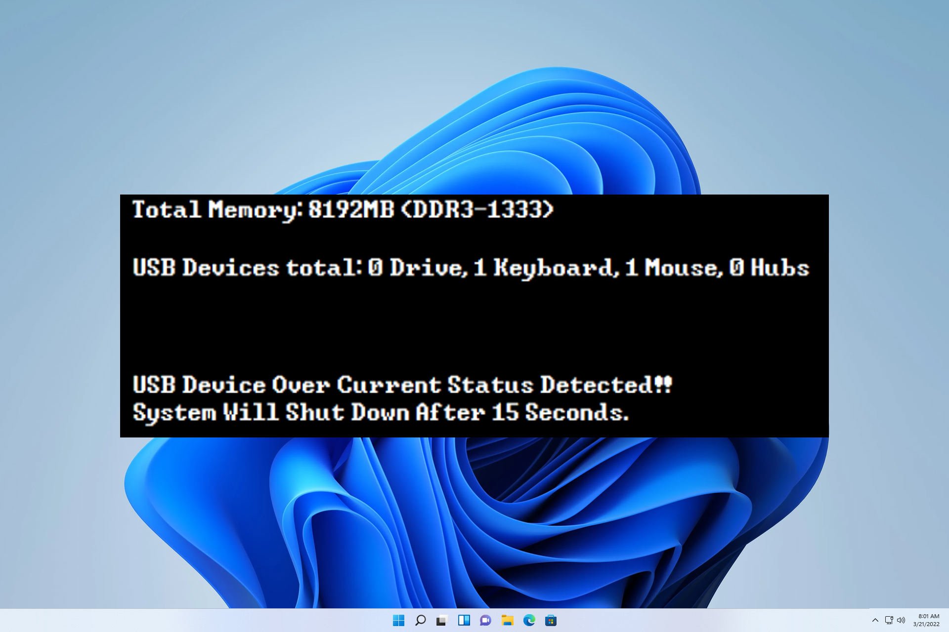 usb device over current status detected