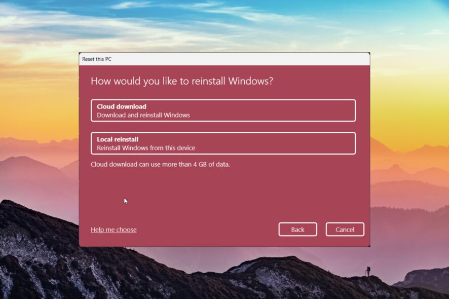 What is the difference between cloud download vs local reinstall