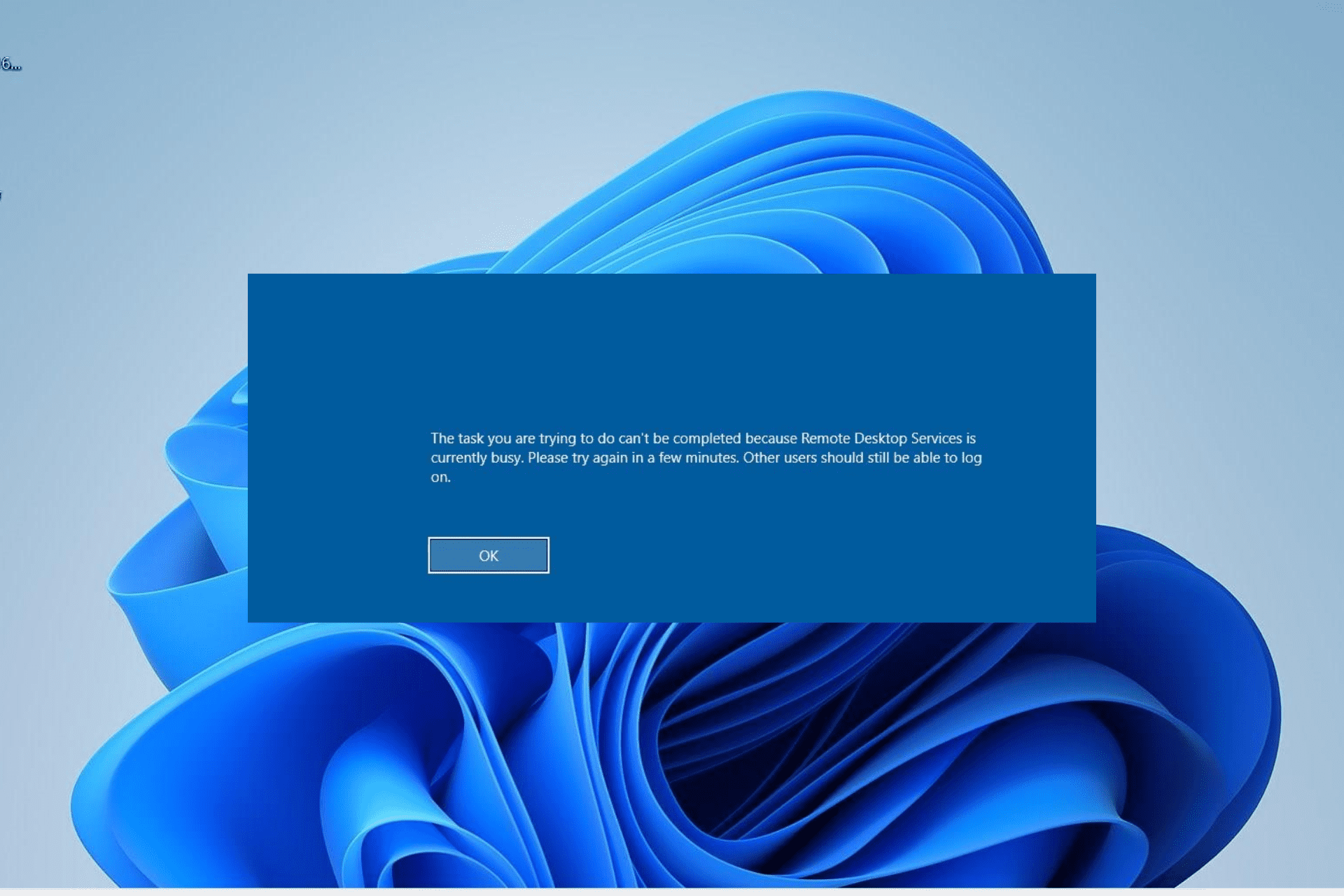 remote desktop services is currently busy