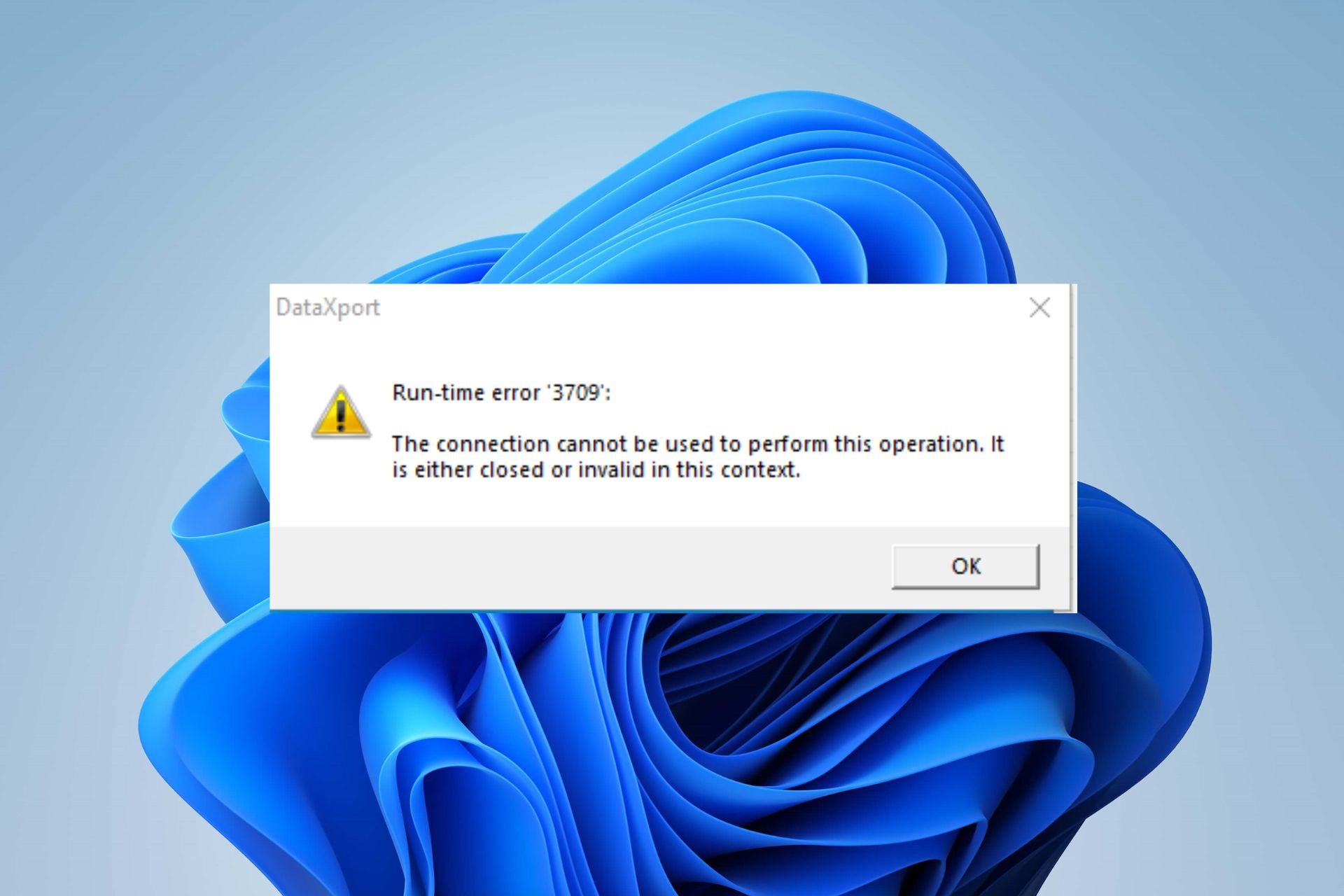 runtime error 3709