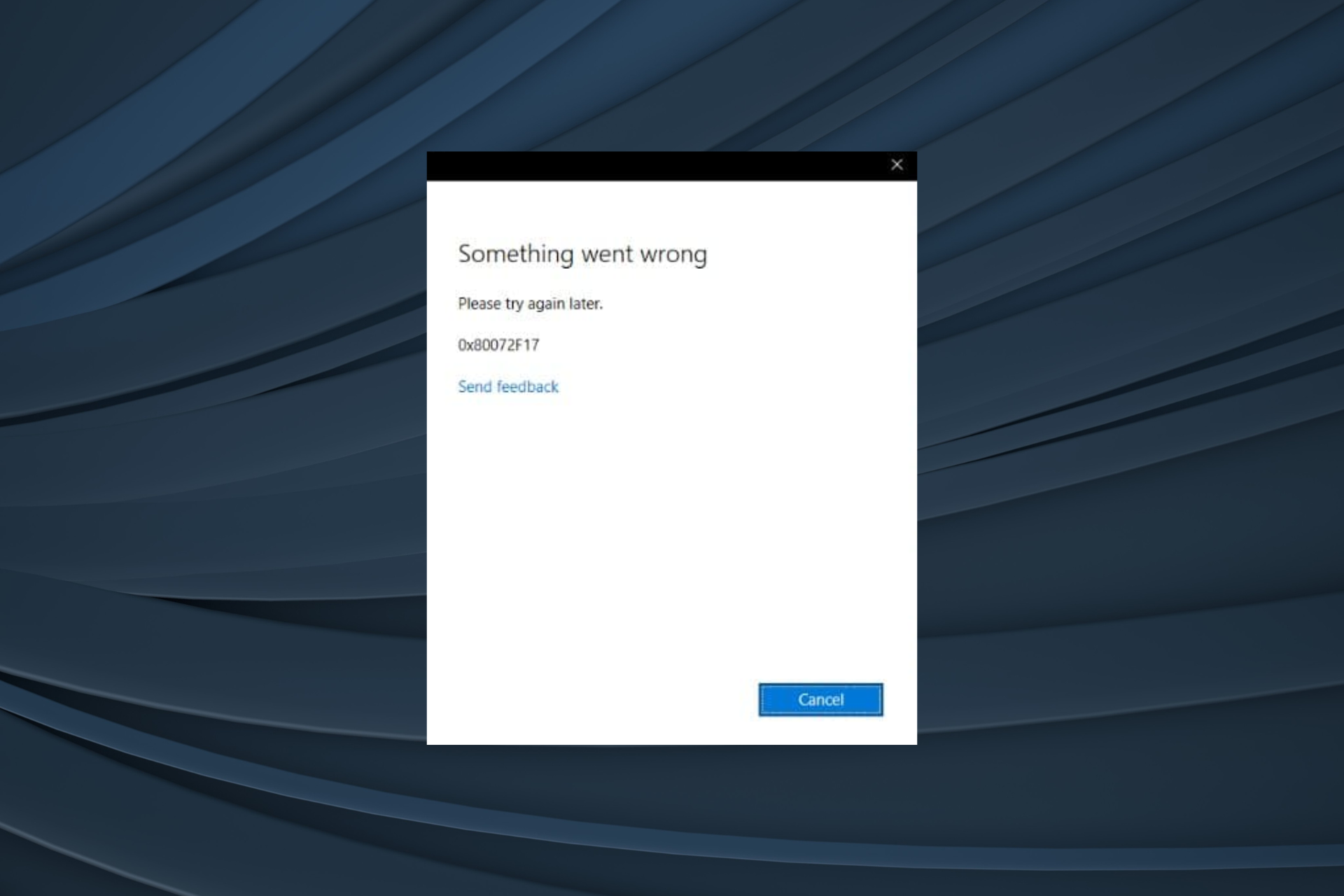 fix Microsoft Store error 0x80072F17