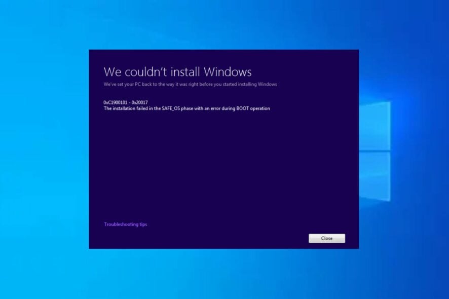 fix 0xC1900101 – 0x20004