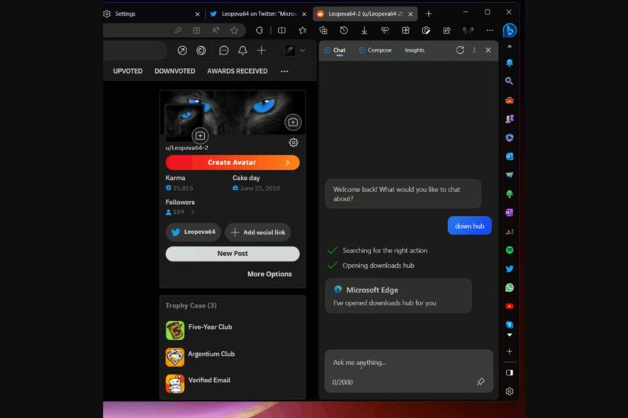 control microsoft edge from bing chat