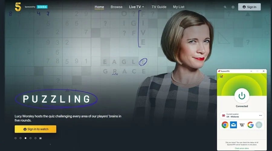 my5 working with express vpn