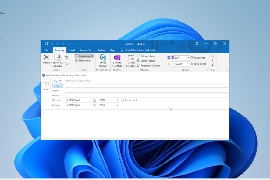 add bcc outlook meeting invite