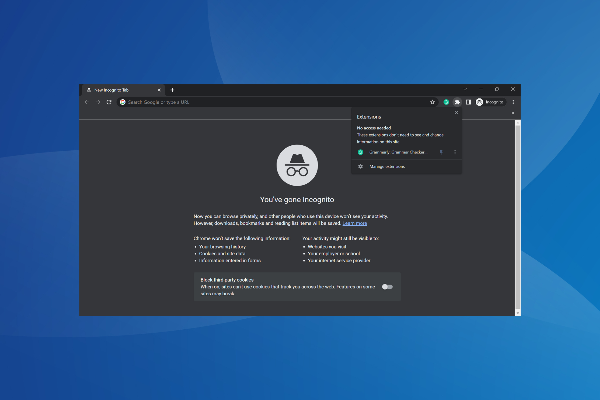 how to allow extensions in incognito chrome