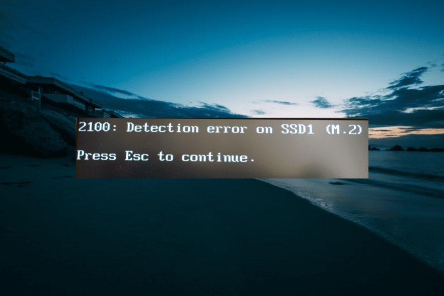 2100 detection error on storage device (m.2)