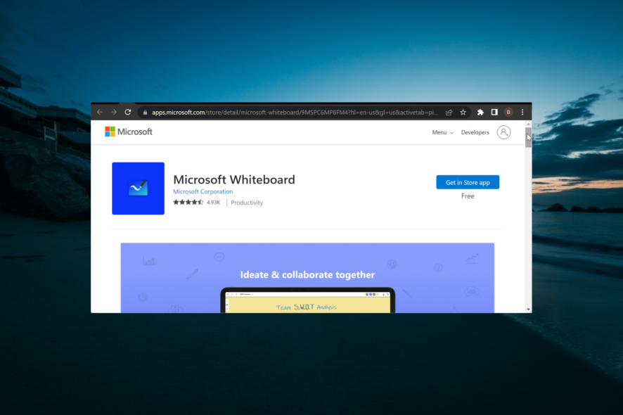 microsoft whiteboard doesnt work