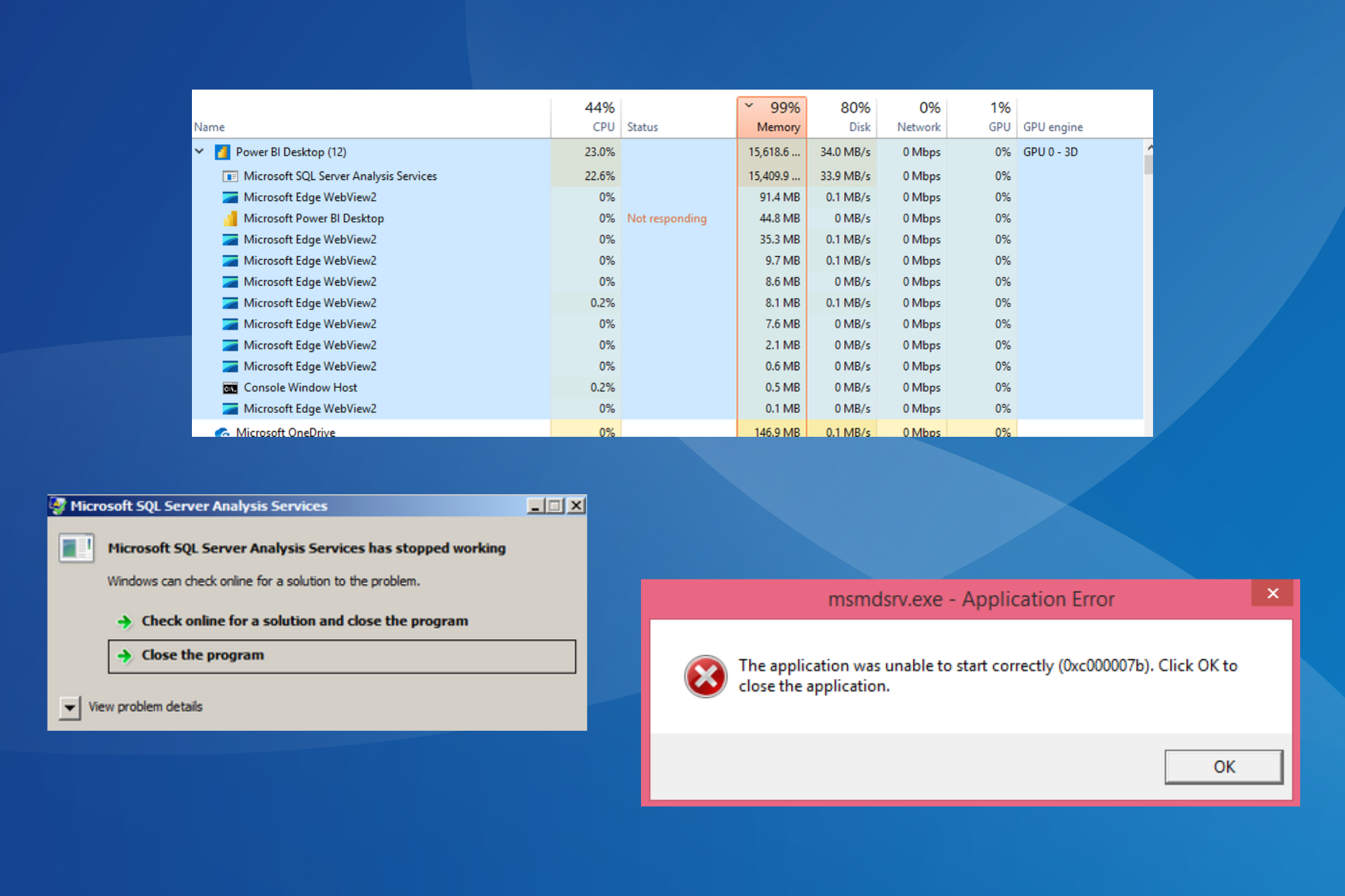 fix msmdsrv.exe errors